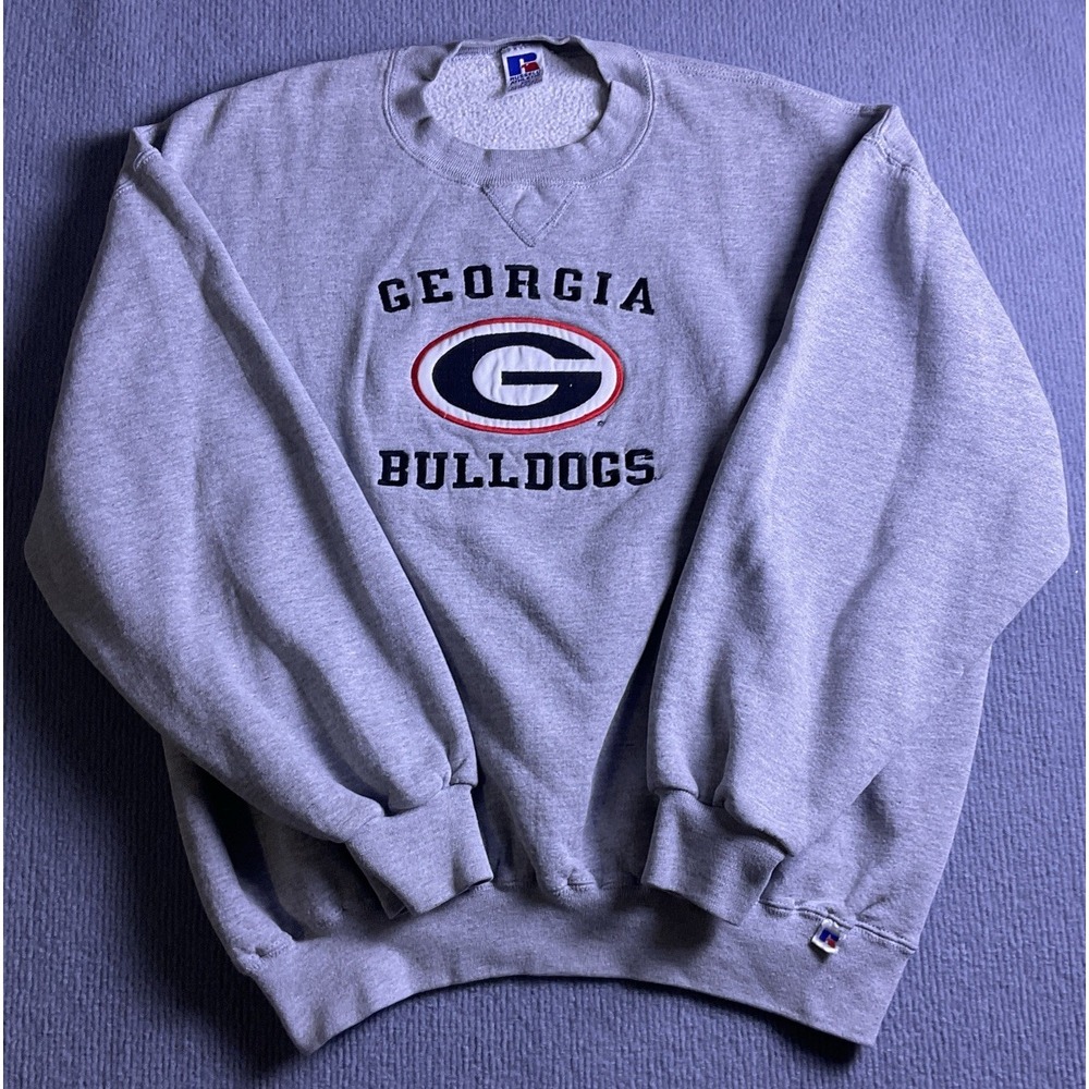 Vintage Russell Athletic Gray Georgia Bulldogs Sweatshirt XXL Made in USA 90s
